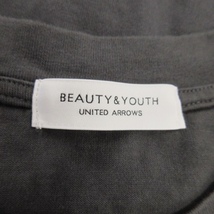 B&Y ユナイテッドアローズ BEAUTY&YOUTH ビューティー&ユース Tシャツ カットソー ロンT 長袖 コットン ストレッチ シンプル 無地 グレー_画像6