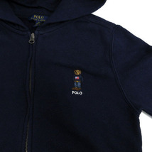 ポロ ラルフローレン POLO RALPH LAUREN パーカー スウェット ベアー刺繍 長袖 裏起毛 コットン混 ネイビー 紺 M 10-12 150_画像2