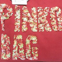 未使用品 ピンコ PINKO トート バッグ コットン キャンバス スパンコールロゴ レッド 赤 タグ付き レディース_画像6