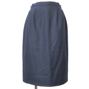  Burberry zBurberrys beautiful goods Vintage large character tag knee height skirt tight cashmere . wool 9 M corresponding navy blue navy #GY14 X
