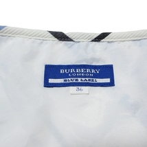 バーバリーブルーレーベル BURBERRY BLUE LABEL ノースリーブ チュニック チェック 36 S相当 白 青 ■GY14 X レディース_画像8