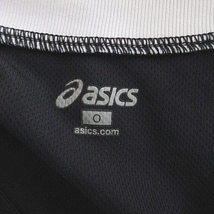 アシックス asics スポーツ ウエア シャツ ノースリーブ 変形ネック 配色 切替 刺繍 リブ 黒 ブラック 赤 レッド 白 ホワイト O メンズ_画像3