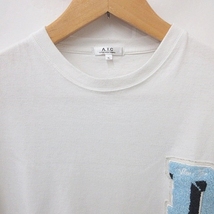 インジアティック In The Attic homme A.T.C Tシャツ 半袖 クルーネック プリント アップリケ 白 ホワイト 水色 青 ブルー XL メンズ_画像4