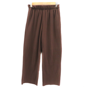  azur bai Moussy AZUL by moussy rib wide pants Easy pants long height plain M Brown /YK20 #MO lady's 