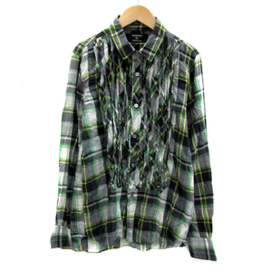 ka band Zucca CABANE de zucca casual shirt long sleeve check pattern S multicolor green green /YS20 lady's 