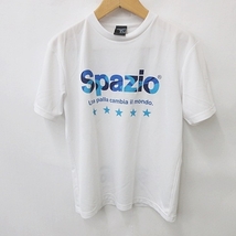 スパッツィオ SPAZIO サッカー Tシャツ 2枚セット 半袖 クルーネック 迷彩柄 ロゴ プリント 白 黒 グレー 青 ホワイト ブラック L メンズ_画像7