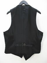 全日本紳士服工業組合連合会 ベスト ジレ 98/AB6 黒系 ブラック 無地 切替 ボタン 毛 ウール メンズ_画像2