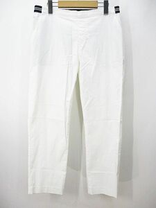 ユニクロ UNIQLO アンクル丈 パンツ XL 白系 ホワイト リブゴム ストレッチ レディース
