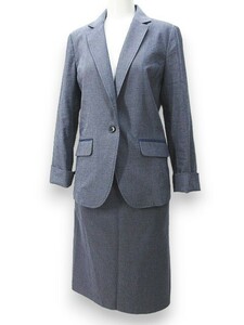 タビ インターナショナル tabi セットアップ スカートスーツ M 紺系 ネイビー ミックス ボタン レディース