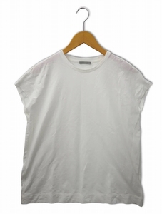 セオリーリュクス theory luxe CROSS JERSEY KARA クルーネック ノースリーブ Tシャツ カットソー 38 WHITE(ホワイト) レディース