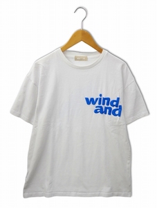 ウィンダンシー WIND AND SEA クルーネック ロゴ プリント 半袖 オーバーサイズ Tシャツ カットソー L WHITE(ホワイト) メンズ