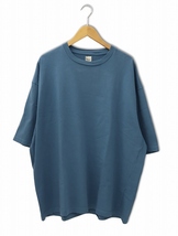 未使用品 ロンハーマン Ron Herman クルーネック 半袖 ビッグシルエット コットン Tシャツ L BLUE ブルー メンズ_画像1