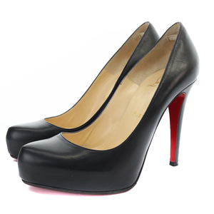 クリスチャンルブタン Christian louboutin レザー ポインテッドトゥ パンプス ピンヒール 36 23cm 黒 ブラック /SR29 レディース