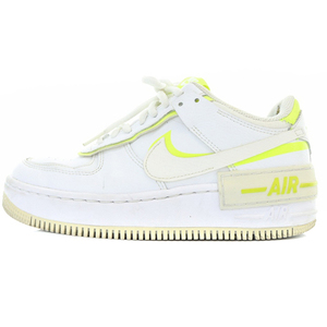 ナイキ NIKE エアフォース1 シャドウ AIR FORCE 1 SHADOW スニーカー ロゴ レザー 23.5cm 白 ホワイト 黄色 イエロー CI0919-104 /SR25 レ