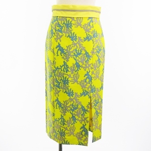  Le Ciel Bleu LE CIEL BLEU tight skirt long total pattern slit yellow color yellow 38 bottoms lady's 