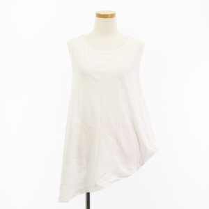  M M Attachment MM ATTACHMENT tank top cut and sewn i regular Hem plain cotton white white 1 tops lady's 