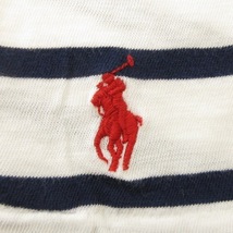 ポロ ラルフローレン POLO RALPH LAUREN Tシャツ カットソー 半袖 クルーネック ボーダー ロゴ刺繍 ホワイト ネイビー L トップス メンズ_画像5