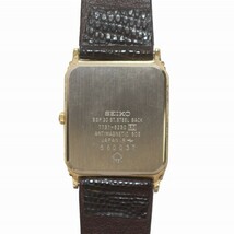 セイコー SEIKO Dolce ドルチェ 腕時計 ウォッチ クォーツ スクエア レザーベルト 茶 ブラウン ゴールド色 7731-5230 ■GY18_画像2