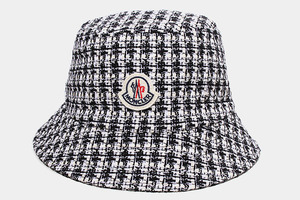 2023SS MONCLER モンクレール Bob en tweed BUCKET HAT ツイード バケットハット M WHITE×BLACK ホワイト ブラック I10933B00008 /◆☆