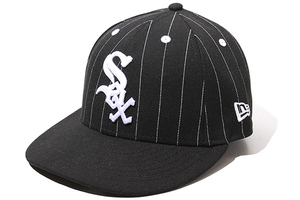 55.8cm NEW ERA ニューエラ LP 59FIFTY MLB Pinstripe ピンストライプ シカゴ ホワイトソックス ベースボール キャップ 帽子 7 BLACK ブラ