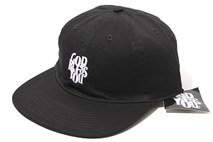 未使用品 2022SS GOD BLESS YOU ゴッドブレスユー LOW CAP 6パネル ロー キャップ 帽子 F BLACK ブラック gby22s-gd-0006 /● メンズ