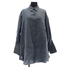 未使用品 ザラ ZARA Oversize shirt オーバーサイズシャツ ビッグシャツ 長袖 USA XS チャコールグレー /MY ■OS レディース_画像1