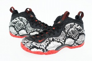 ナイキ NIKE AIR FOAMPOSITE ONE ALBINO SNAKESKIN エア フォーム ポジット ワン アルビノスネークスキン 314996-101 27.5 ホワイト ブラッ