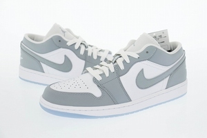 ナイキ NIKE WMNS AIR JORDAN 1 LOW WHITE WOLF GREY ウィメンズ エア ジョーダン ロー ホワイト ウルフ グレー DC0774-105 27.5 ▲■24043