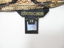 ロベルトカヴァリ roberto cavalli ノースリーブ カットソー XS 茶系 ブラウン 総柄 ホルターネック レースアップ 金具 レディース_画像3