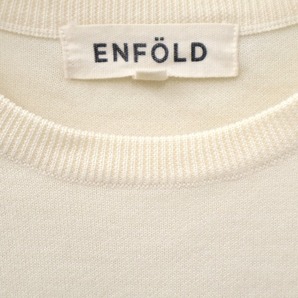 エンフォルド ENFOLD クルーネック 長袖 フィッシュテール チュニック ウール ニット セーター 38 IVORY アイボリー 3009S270-0530 レディの画像3