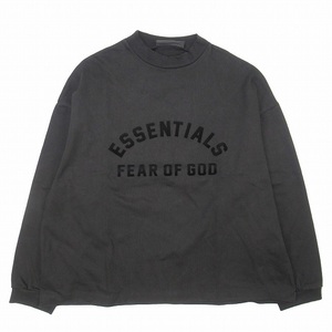 美品 23ss エッセンシャルズ FOG ESSENTIALS THE BLACK COLLECTION CREW SWEAT SHIRTS クルー スウェット シャツ ラバーロゴ オーバー XS