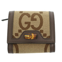 グッチ GUCCI ジャンボ GG ダイアナ バンブー コンパクト ウォレット 二つ折り 財布 658635 茶 ブラウン ☆AA★▲■ 240403 メンズ レディ_画像1