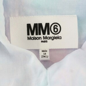メゾンマルジェラ MM6 Maison Margiela 19SS タイダイ シャツワンピース 長袖 ビッグシルエット 36 ピンク 水色の画像3