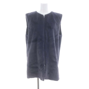  Indivi INDIVI Zip up fur the best front opening 38 navy blue navy /HK #OS lady's 