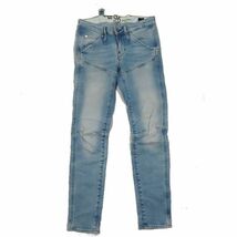 ジースターロウ G-Star RAW デニム ジーンズ スキニー テーパードパンツ ジップフライ ボトムス ライトインディゴ 25/30 レディース_画像1