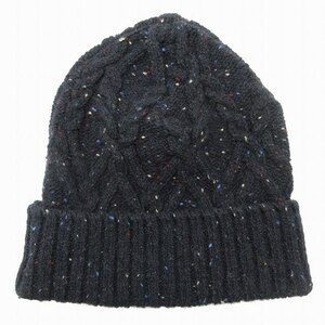 ポールスミスコレクション PAUL SMITH COLLECTION ウール × ナイロン カラーネップ ニット キャップ KNIT CAP ケーブル アランニット