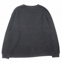 美品 インディピクト INDEPICT THERMAL L/S TEE ハニカム サーマル Tシャツ ロングスリーブ ロゴ 刺繍 オーバーシルエット XL 黒/■A44_画像2