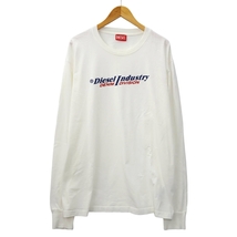 ディーゼル DIESEL T-JUST-LS-IND クルーネック ロゴ プリント 長袖 Tシャツ ロンT 3XL WHITE(ホワイト) メンズ_画像1