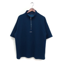 レイジブルー RAGEBLUE ハーフジップ Tシャツ カットソー 半袖 スタンドネック 刺繍 オーバーサイズ M ブルー 青 /FT46 メンズ_画像1