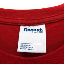 リーボック Reebok ロゴ刺繍 Tシャツ カットソー クルーネック 半袖 コットン 綿 S レッド 赤 /FT6 メンズ_画像3