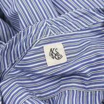 キャプテン サンシャイン KAPTAIN SUNSHINE 22SS Stand Collar Shirt スタンドカラーシャツ 長袖 ストライプ 前開き シルク混 36 紺 白 黒_画像3