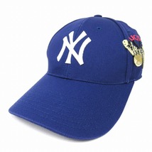 グッチ GUCCI × ニューヨークヤンキース NY YANKEES キャップ 帽子 6パネル NY バタフライ ロゴ 538565 サイズ57-61cm 青 ブルー_画像1