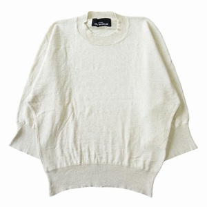 美品 03SS トリココムデギャルソン tricot COMME des GARCONS コットン リネン ドルマン ショート ニット セーター カットソー 無地