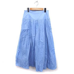  Ships SHIPS any skirt flair long maxi height cotton cotton gya zha cai do Zip 38 blue blue /NT23 lady's 