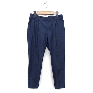  Untitled UNTITLED pants slacks tapered rib tuck Zip fly 1 navy blue navy /NT19 lady's 