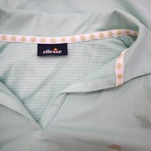 エレッセ ellesse オープンカラー 半袖 プルオーバー シャツ M グリーン レディース_画像3