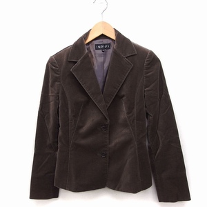  Indivi INDIVI tailored jacket внешний одиночный велюр одноцветный хлопок 38 Brown чай /FT45 женский 