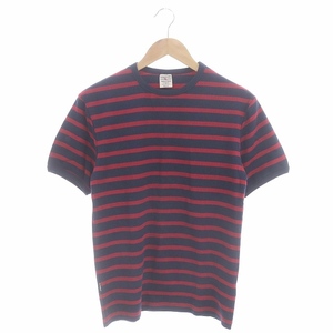 アヴィレックス AVIREX Tシャツ カットソー 半袖 ボーダー柄 M 赤 紺 6163371 /HK メンズ