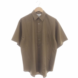 マーカウェア MARKA WARE 23SS COMFORT FIT SHIRT S/S ウール コンフォートフィットシャツ 半袖 1 茶 ブラウン ■OS レディース