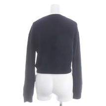 未使用品 フレイアイディー 23AW pierre cardin ロゴニットプルオーバー セーター クロップド 長袖 F 紺 白 ネイビー ホワイト_画像2